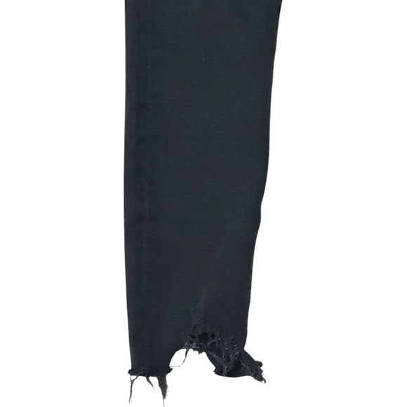 AGOLDE Mid Rise Sophie Black Stretchy Denim Jeans Skinny Size 28 Distressed Hem - Picture 7 of 10